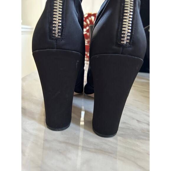 Dolce Vita Elana Black Satin Pointed Toe Sock Boot - Picture 3 of 10